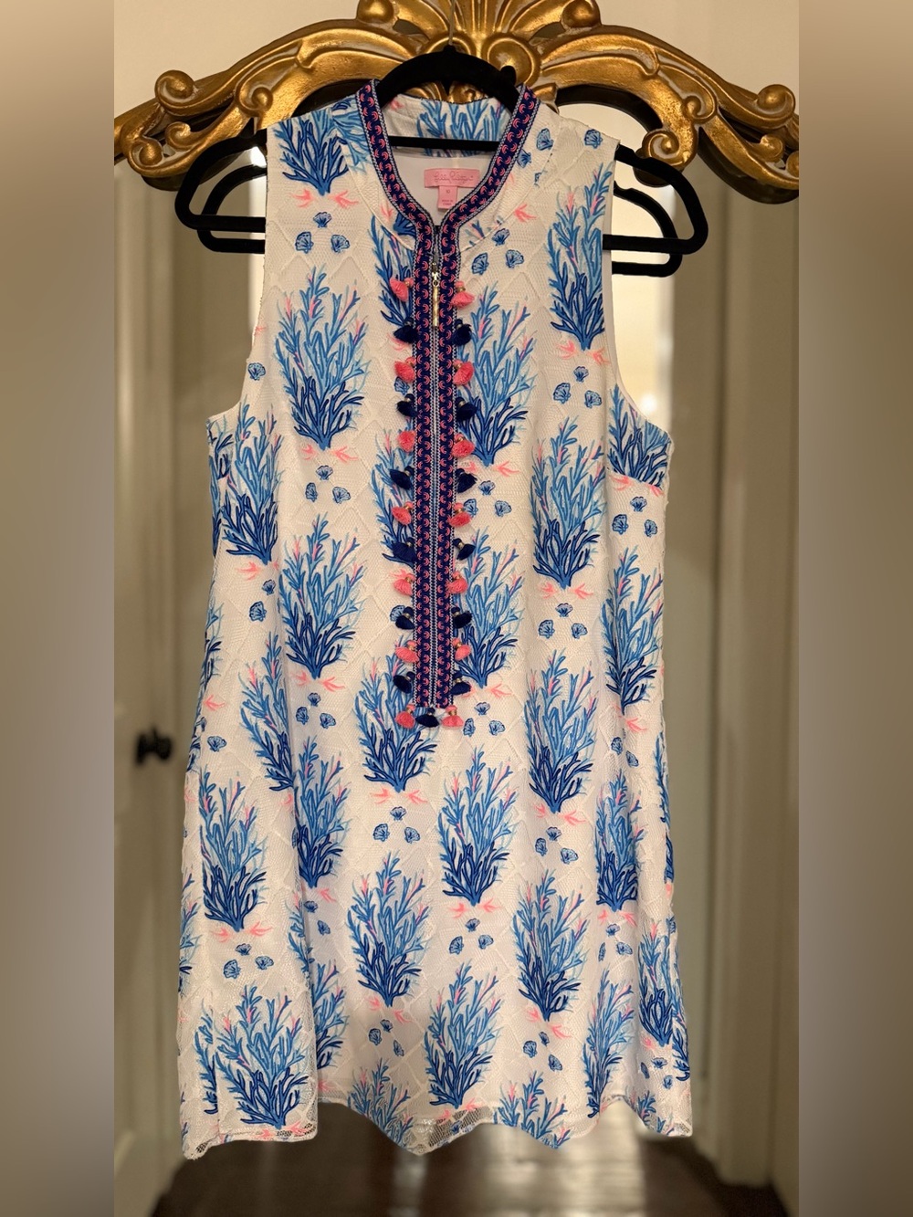 Lilly Pulitzer Jane Shift Dress Seaspray Gray Off Shore, Sz 10